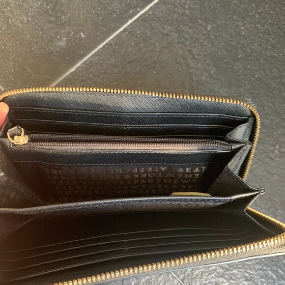 Kate Spade NY, Stacy Laurel Way Printed Check Wallet, Plaid Snap Black Cream - Picture 7 of 7